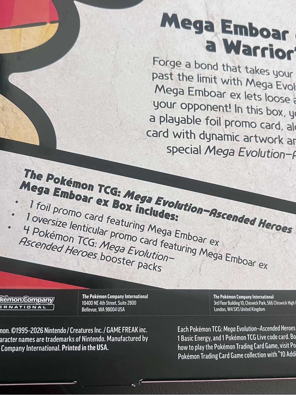 Pokémon TCG Mega Evolution Ascended Heroes Mega Emboar EX Box Collector Box - Picture 4 of 4